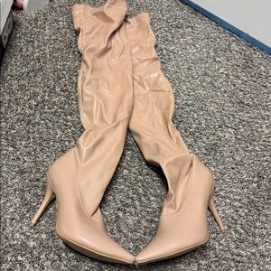 Pretty Little Things Chic Nude Stiletto Boots